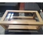 TABLE BASSE BOIS PLUS DESSUS VERRE