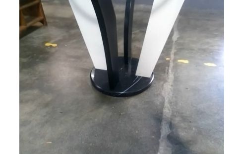 TABLE RONDE MELAMINE METAL VERRE