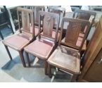 LOT DE 6 CHAISES ASSISE CLOUTEE