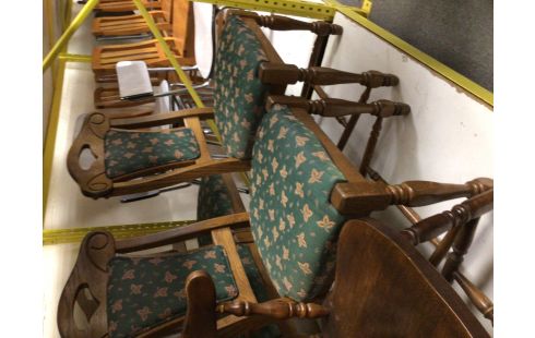 CHAISE CHENE MOYEN VERT LOT DE 4