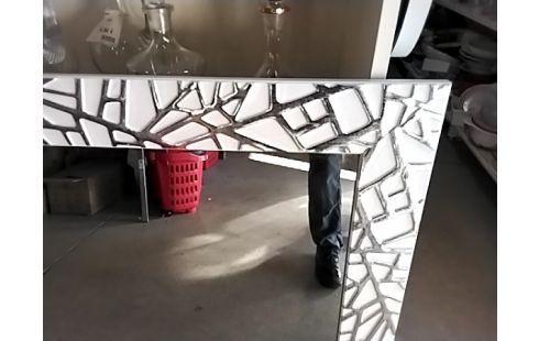 MIROIR MODERNE BLANC ARGENTÉ