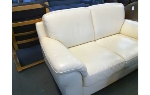 CANAPE 2P CUIR BEIGE