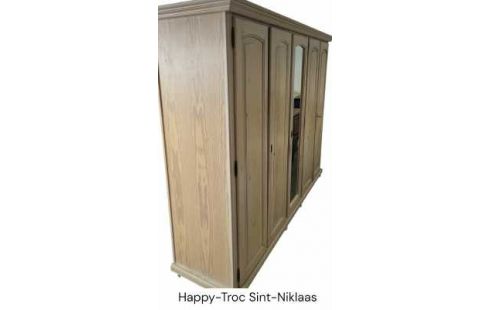 KLEIDERSCHRANK 1 KIEFER BLEIWEISS 5 TÜREN, , SPIEGEL