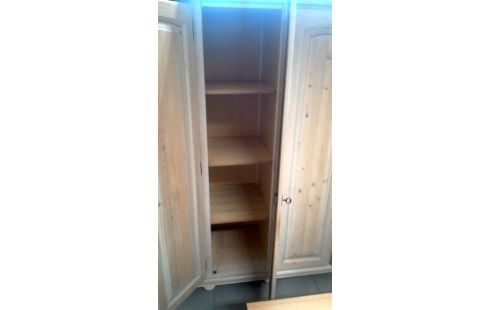 KLEIDERSCHRANK 1 KIEFER BLEIWEISS 5 TÜREN, , SPIEGEL