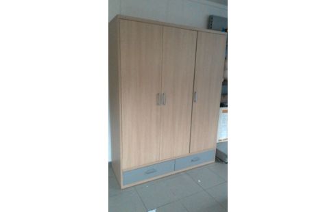 PENDERIE 3 PORTES 2 TIROIRS, , BOIS LOOK GRIS