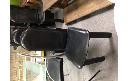 CHAISE CUIR NOIR LOT DE 8