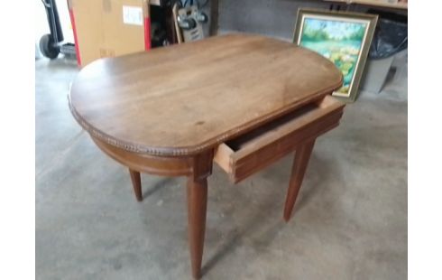 TABLE OVALE BOIS 1 TIROIR