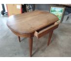 TABLE OVALE BOIS 1 TIROIR