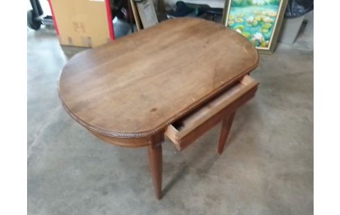 TABLE OVALE BOIS 1 TIROIR