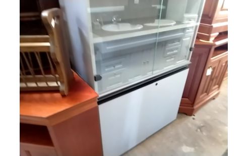 MEUBLE 2 CORPS MODERNE GRIS SANS CLE