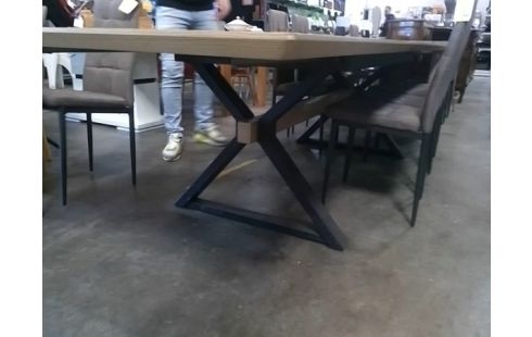 TABLE SALLE A MANGER PIEDS METAL 3 ALLONGES INTÉGRÉES