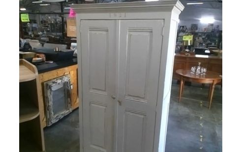 ARMOIRE 2 PORTES CERUSE PEINTE