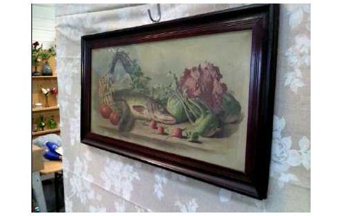 BILD IM RAHMEN STILLEBEN MIT FISCH