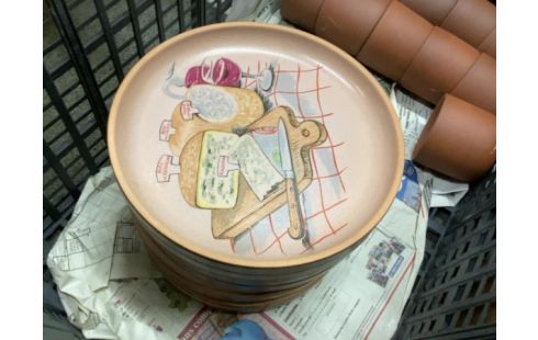 ASSIETTE GIEN FROMAGE GRES x10