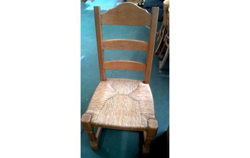 4 SILLAS MACIZO RÚSTICO ROBLE SILLA DE PAJA