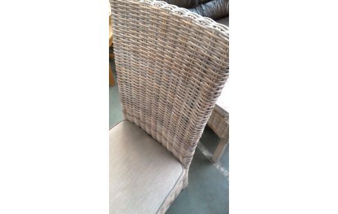 6 STÜHLE RATTAN BLEIWEISS