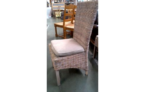 6 STÜHLE RATTAN BLEIWEISS