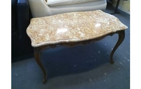 TABLE BASSE STYLE LOUIS XV AVEC MARBRE