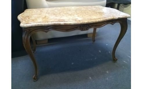 TABLE BASSE STYLE LOUIS XV AVEC MARBRE