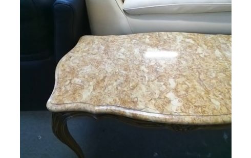 TABLE BASSE STYLE LOUIS XV AVEC MARBRE