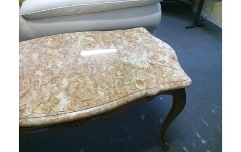 TABLE BASSE STYLE LOUIS XV AVEC MARBRE