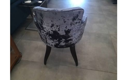 FAUTEUIL VELOURS GRIS VAUZELLE