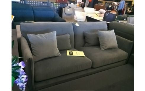 CANAPE 3 PLACES gris pieds chromé