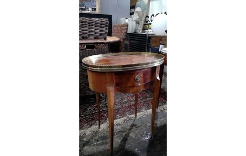 GUERIDON OVALE 1 TIROIR