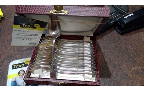 CUILLERE A CAFE EN MÉTAL ARGENTÉ 12PCS