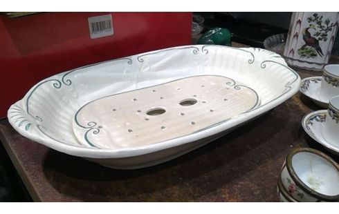 PLAT A ASPERGES EN PORCELAINE