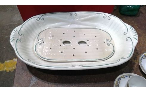 PLAT A ASPERGES EN PORCELAINE