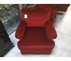 FAUTEUIL VELOURS ROUGE - ANCIEN