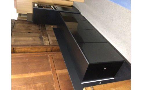 DRESSOIR NOIR 4 PORTES + COLONNE 2 PORTES