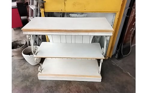 CONSOLE BOIS CERUSÉ JAUNE