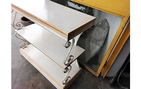 CONSOLE BOIS CERUSÉ JAUNE