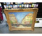 HUILE SUR PANNEAU VUE DE PARIS SIGNE PRUNIER