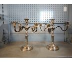 CANDELABRE BRONZE ARGENTE LA PAIRE