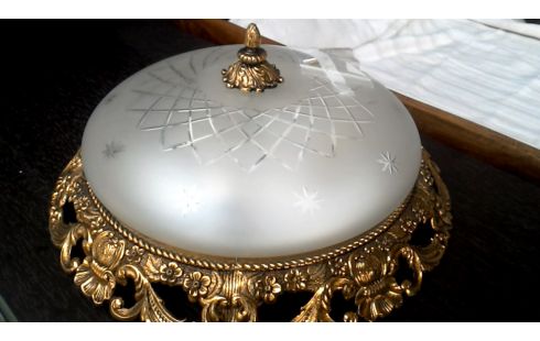 PLAFONNIER ROND CUIVRE NATTE GLACE BISAUTE