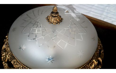 PLAFONNIER ROND CUIVRE NATTE GLACE BISAUTE