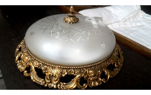 PLAFONNIER ROND CUIVRE NATTE GLACE BISAUTE