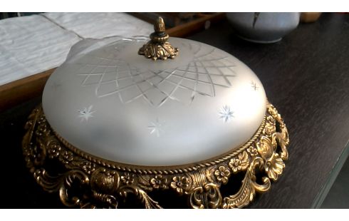 PLAFONNIER ROND CUIVRE NATTE GLACE BISAUTE