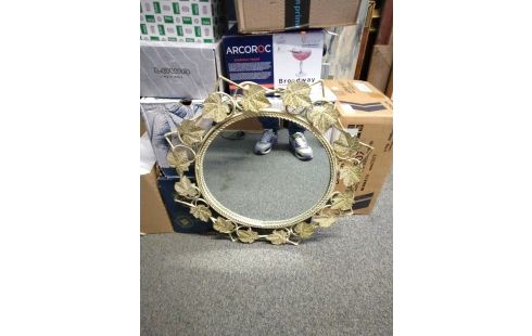 MIROIR METAL DECOR FEUILLES