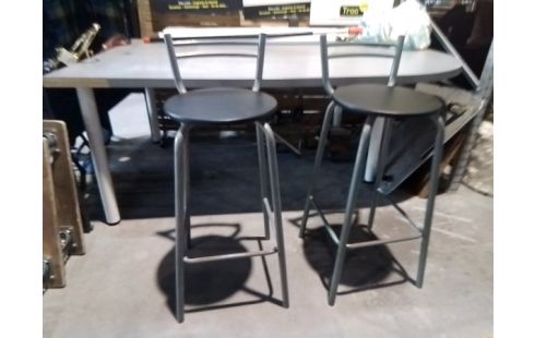 TABOURET DE BAR GRIS ET NOIR