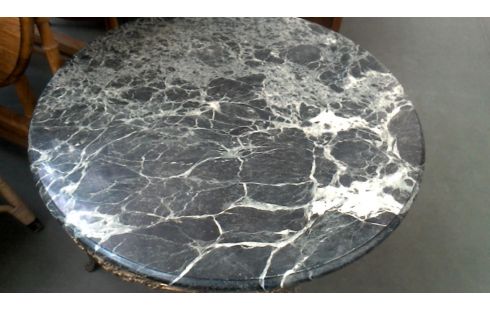 TABLE DE SALON ROND MARBRE CUIVRE