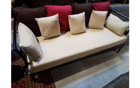 BANQUETTE CONVERTIBLE MÉTAL NOIR