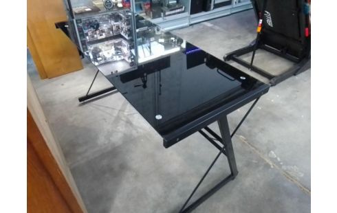 BUREAU INFORMATIQUE VERRE TREMPÉ NOIR