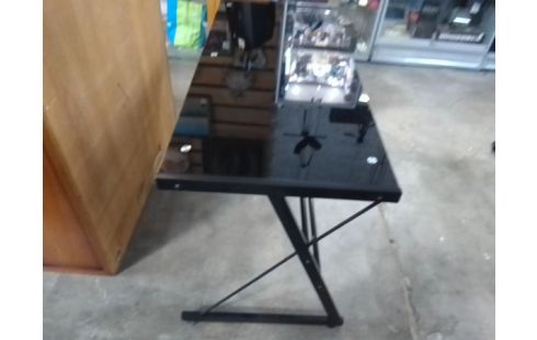 BUREAU INFORMATIQUE VERRE TREMPÉ NOIR