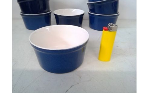 KOM IN KERAMIEK, BLAUW 8 KOMMETJES IN KERAMIEK, BLAUW