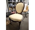 CHAISE MEDAILLON TISSU CREME