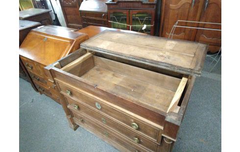 COMMODE STYLE EMPIRE CHENE 1/2 COLONNES